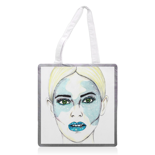 Starry Eyes - printed tote bag by Kayleigh Pill