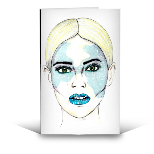Starry Eyes - funny greeting card by Kayleigh Pill
