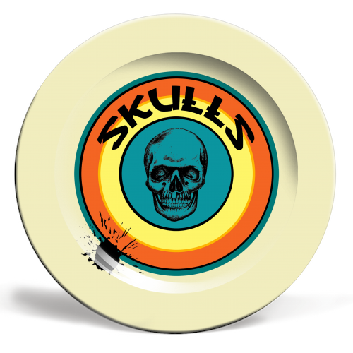 Skull love - ceramic dinner plate by Shane Crampton