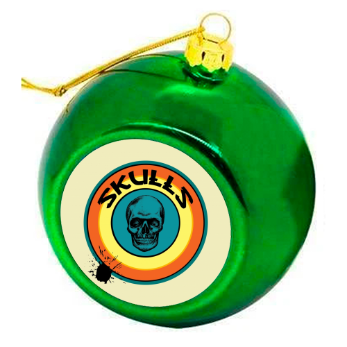 Skull love - colourful christmas bauble by Shane Crampton