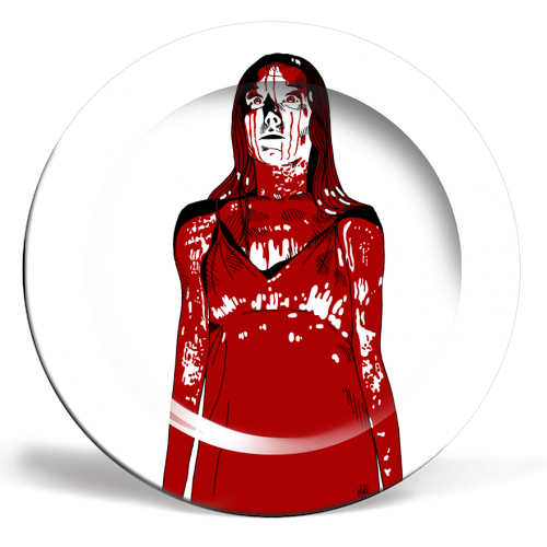 CARRIE - ceramic dinner plate by Mike Hazard