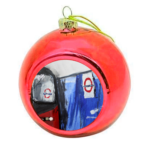 London Underground Mornington Crescent Northern Line - colourful christmas bauble by James Jefferson Peart