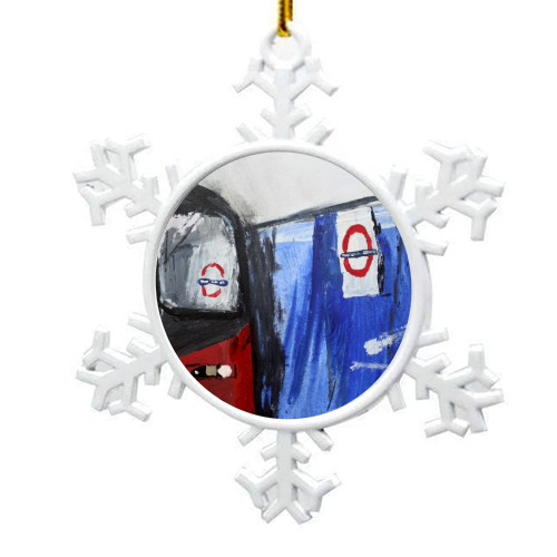 London Underground Mornington Crescent Northern Line - snowflake decoration by James Jefferson Peart