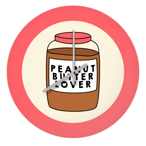 Peanut Butter Lover - quirky wall clock by Stephanie Komen