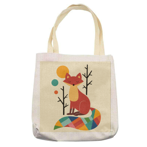 Rainbow Fox - printed tote bag by Andy Westface