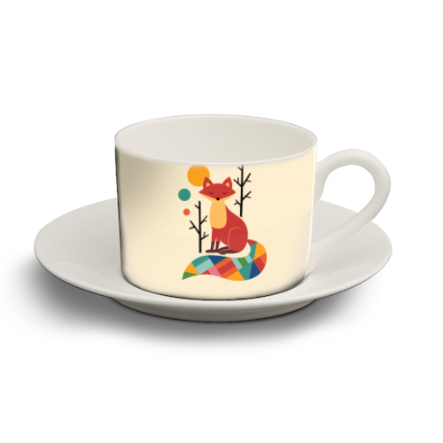 Rainbow Fox - personalised cup and saucer by Andy Westface