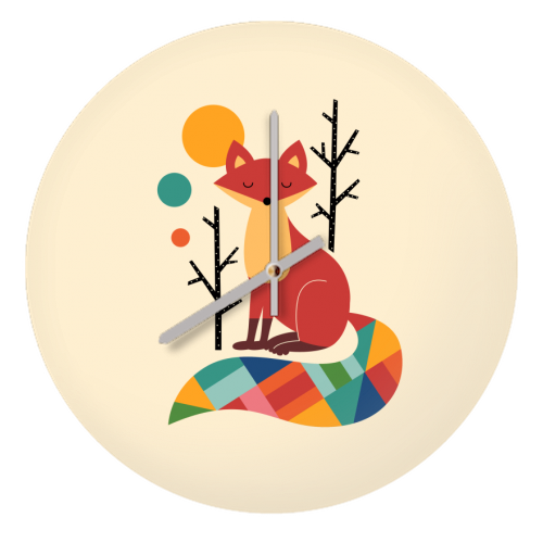 Rainbow Fox - creative clock by Andy Westface