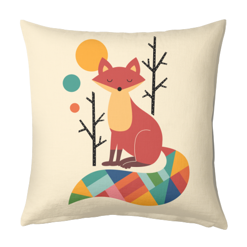 Rainbow Fox - designed cushion by Andy Westface
