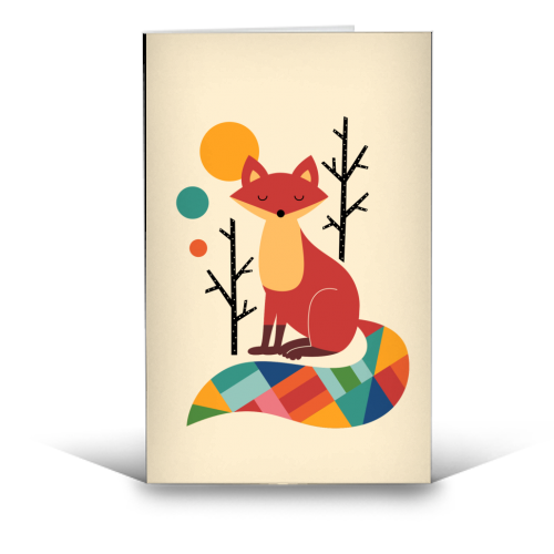 Rainbow Fox - funny greeting card by Andy Westface