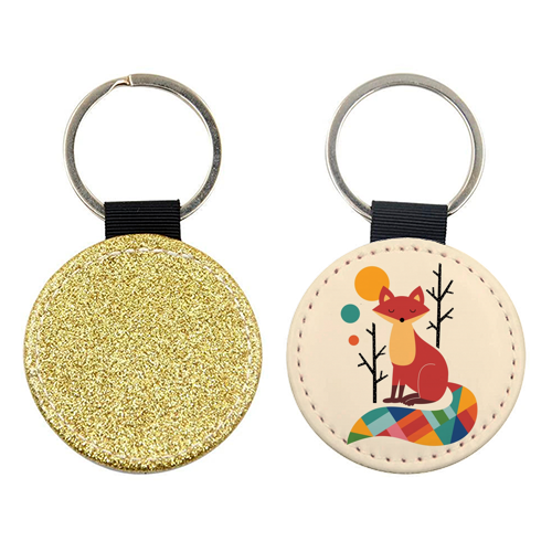 Rainbow Fox - personalised picture keyring by Andy Westface