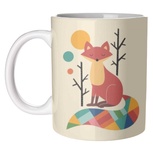 Rainbow Fox - unique mug by Andy Westface