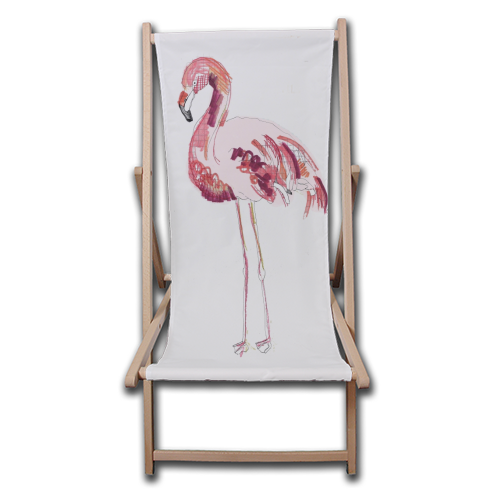 Flamingo - canvas deck chair by Casey Rogers