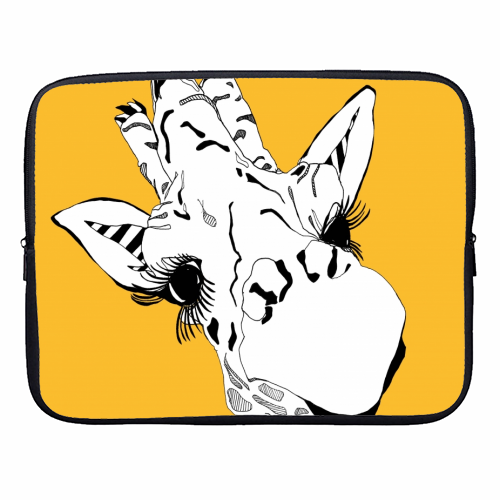 Yellow giraffe - designer laptop sleeve by Casey Rogers