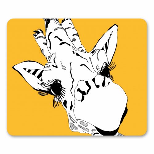 Yellow giraffe - funny mouse mat by Casey Rogers