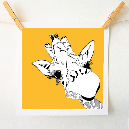 Yellow giraffe - A1 - A4 art print by Casey Rogers