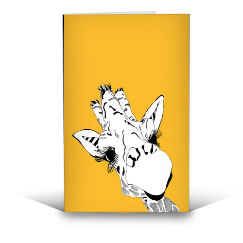 Yellow giraffe - funny greeting card by Casey Rogers