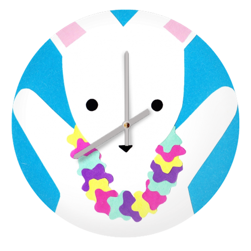 Hawaiian Bunny - quirky wall clock by Chantelle Bell