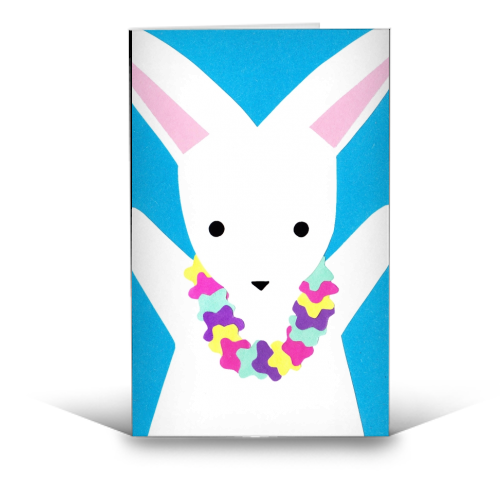 Hawaiian Bunny - funny greeting card by Chantelle Bell