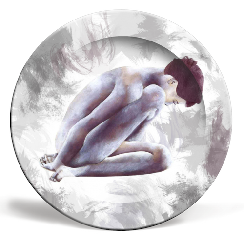 Kneeling Woman - ceramic dinner plate by Gemma & Katie Rowland