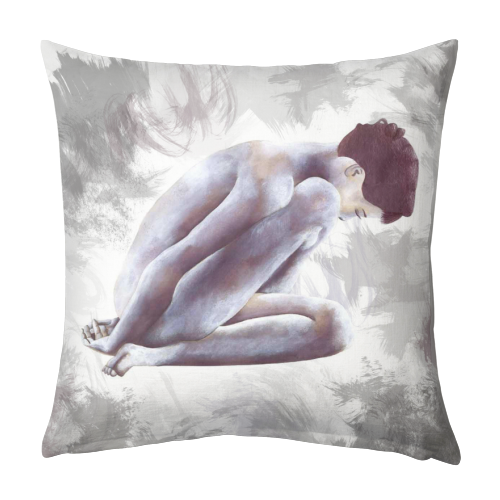 Kneeling Woman - designed cushion by Gemma & Katie Rowland