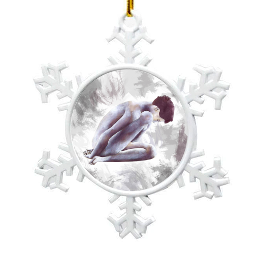 Kneeling Woman - snowflake decoration by Gemma & Katie Rowland