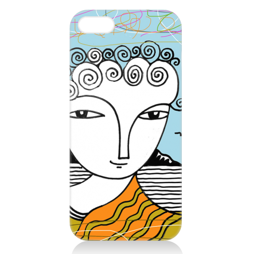 Welsh Girl by the Sea - unique phone case by deborah Withey