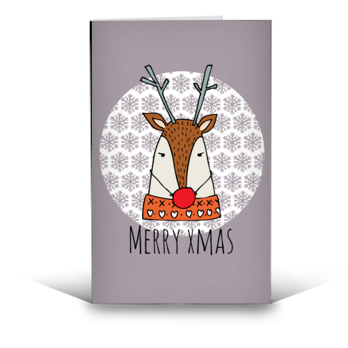 Merry Xmas Christmas Card - funny greeting card by Nichola Cowdery