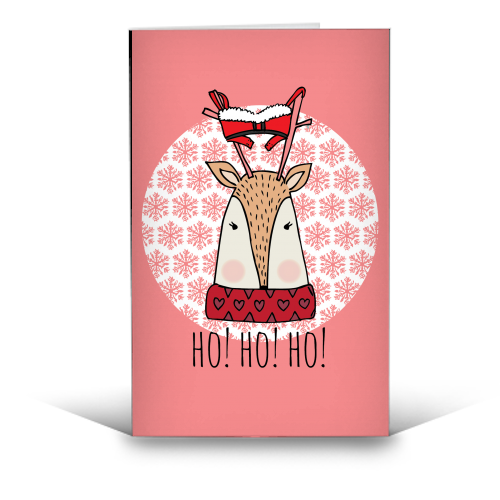 Ho Ho Ho Christmas card - funny greeting card by Nichola Cowdery