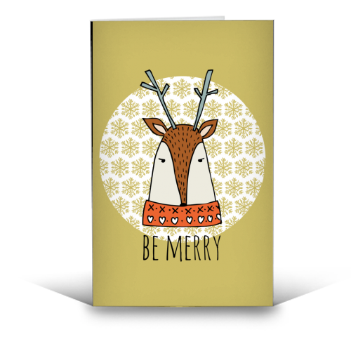 Be Merry Christmas card - funny greeting card by Nichola Cowdery