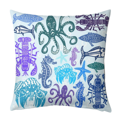 Meximals Under the Sea - designed cushion by Claire Ferguson