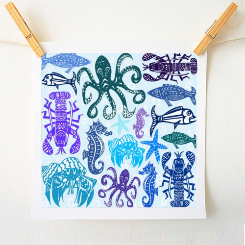 Meximals Under the Sea - A1 - A4 art print by Claire Ferguson