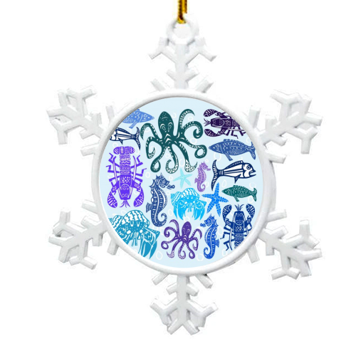 Meximals Under the Sea - snowflake decoration by Claire Ferguson