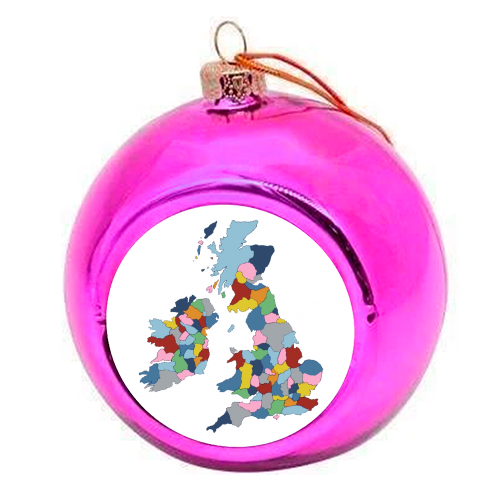 UK - colourful christmas bauble by Emeline Tate