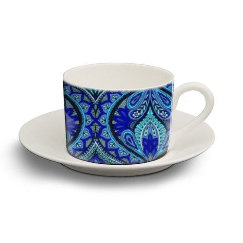 Ogee Blue - personalised cup and saucer by Aimee St Hill