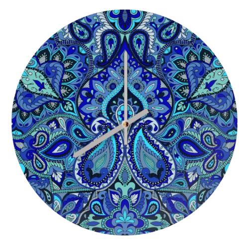 Paisley Blue - quirky wall clock by Aimee St Hill
