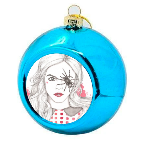Miss Muffet - colourful christmas bauble by Hannah McIntyre