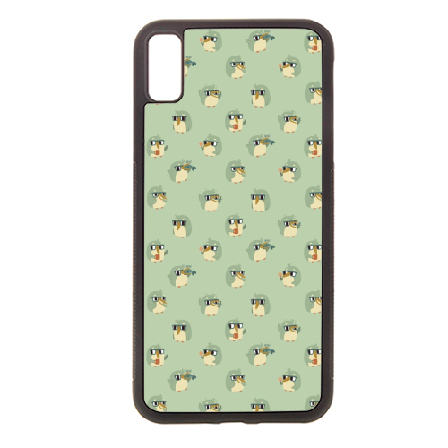 Cute Green Penguin Pattern - stylish phone case by Claire Stamper