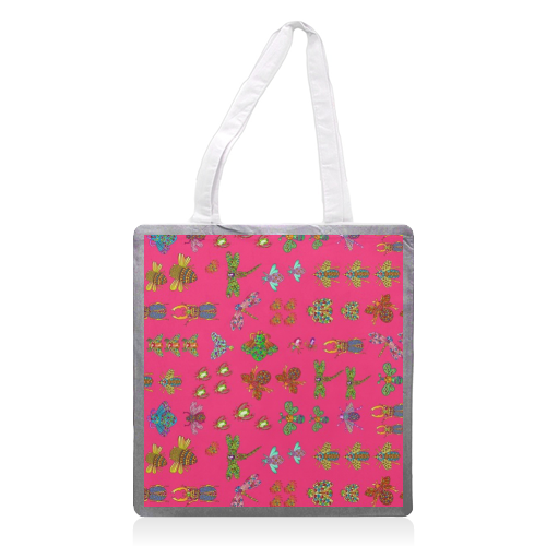Pink Bugs - printed tote bag by Liz Bush