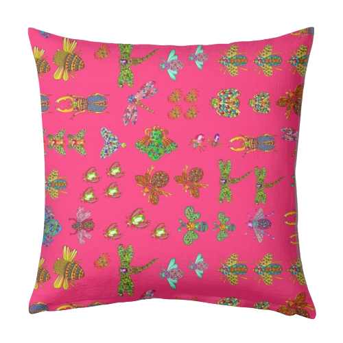 Pink Bugs - designed cushion by Liz Bush