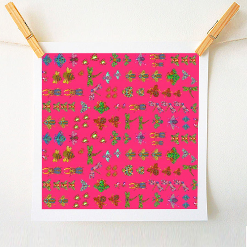 Pink Bugs - A1 - A4 art print by Liz Bush