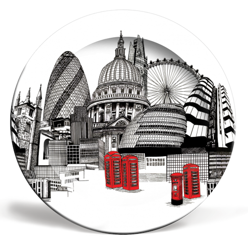 London Skyline - ceramic dinner plate by Katie Clement