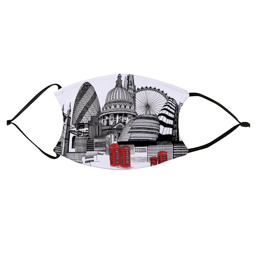 London Skyline - face cover mask by Katie Clement