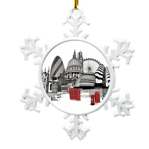 London Skyline - snowflake decoration by Katie Clement