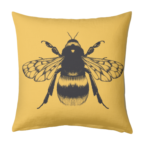 King Bee Spicy Mustard - designed cushion by Eleanor Soper