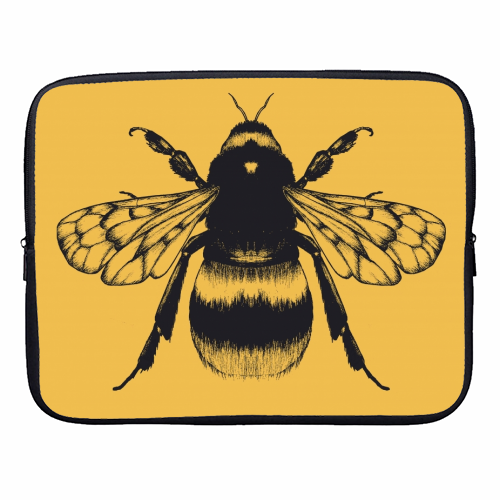 King Bee Spicy Mustard - designer laptop sleeve by Eleanor Soper