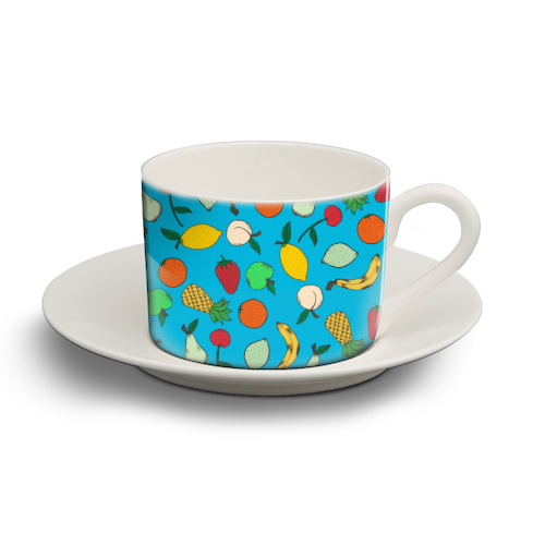 Fruit Salad - personalised cup and saucer by Yazmin Brooks