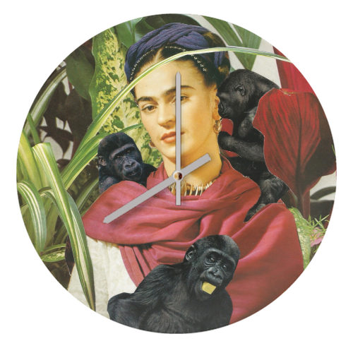 Frida with Monkeys - quirky wall clock by Maya Land