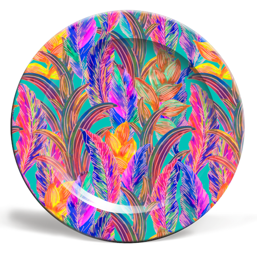 Tropic Exotic - ceramic dinner plate by Colour Pop Prints