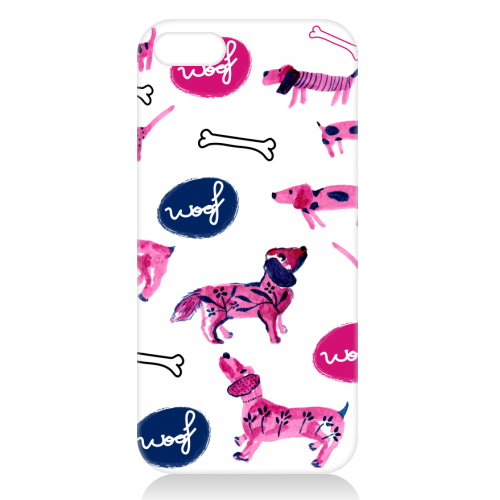 Pink sausage dogs - unique phone case by Michelle Walker