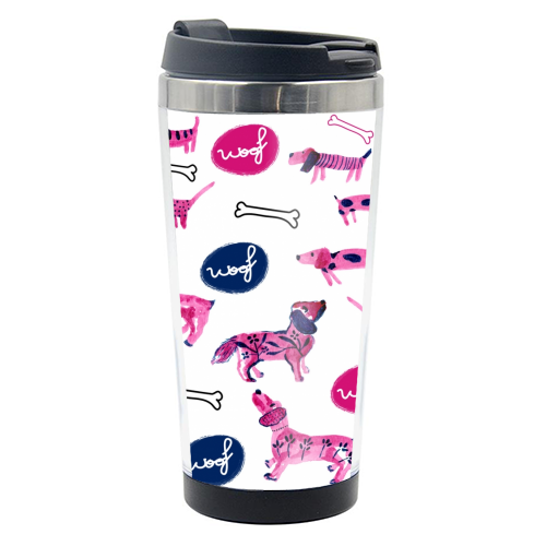 Pink sausage dogs - photo water bottle by Michelle Walker